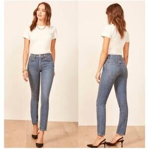 Reformation Melissa High & Skinny Jean Baltic Wash Sz: 26